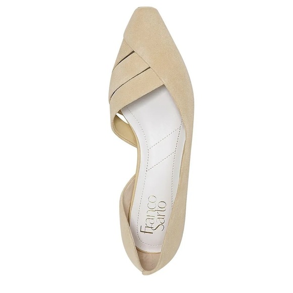 Franco Sarto Braela Almond Toe d'Orsay Flat in sand suede - Picture 3 of 16